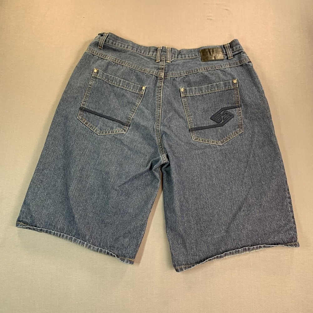 Enyce Shorts Men 42 Fit Blue Denim Bermuda Baggy Wide Big Tall Y2K Jort 14" Insm